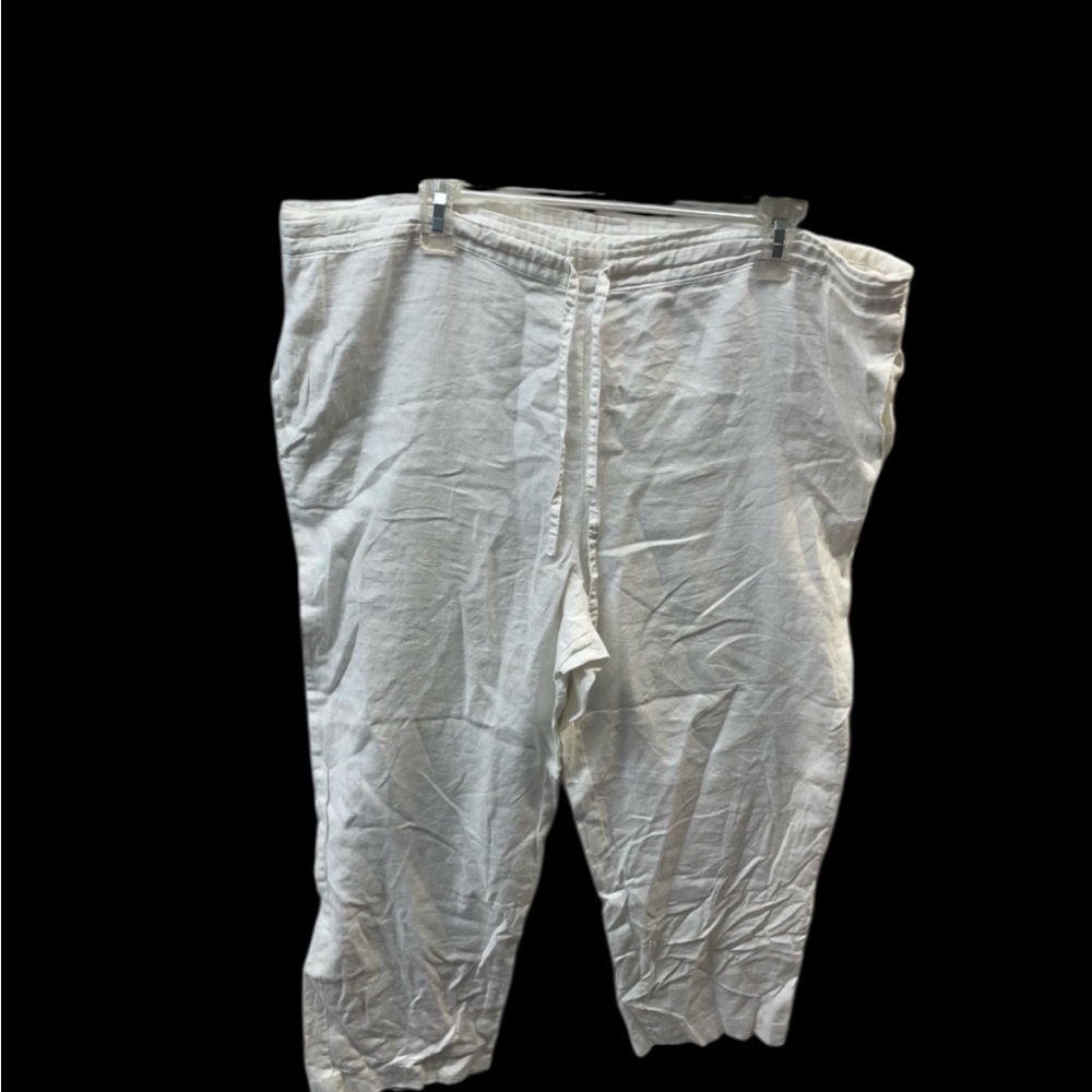 Rafaella 100% linen drawstrings pants ladies sz L